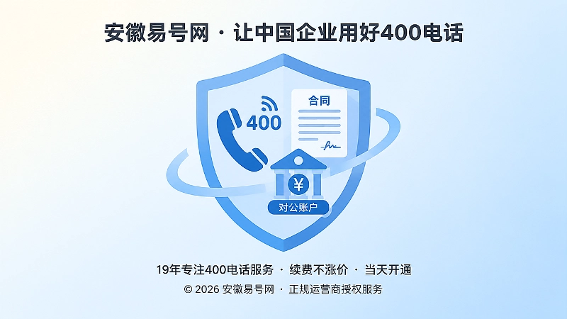 聚焦式配图：盾牌保护400电话、合同与对公账户