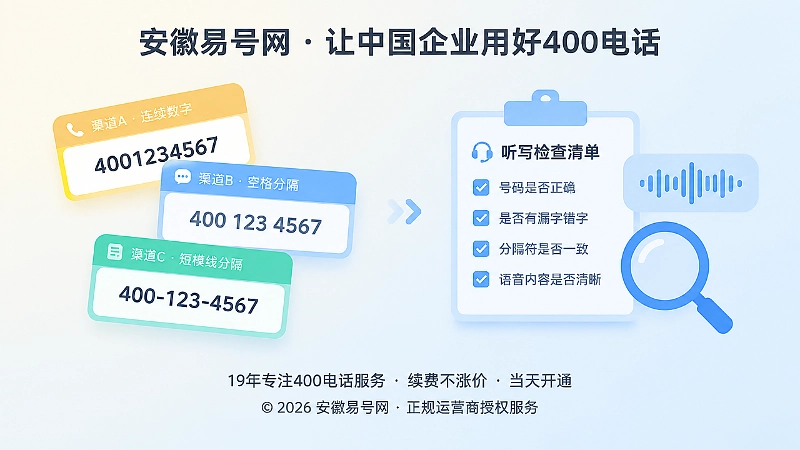不同渠道号码写法与盲听转写测试示意图